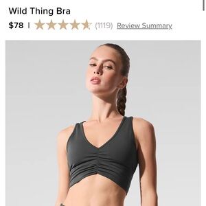 Anthracite Alo Wild Thing Sports Bra